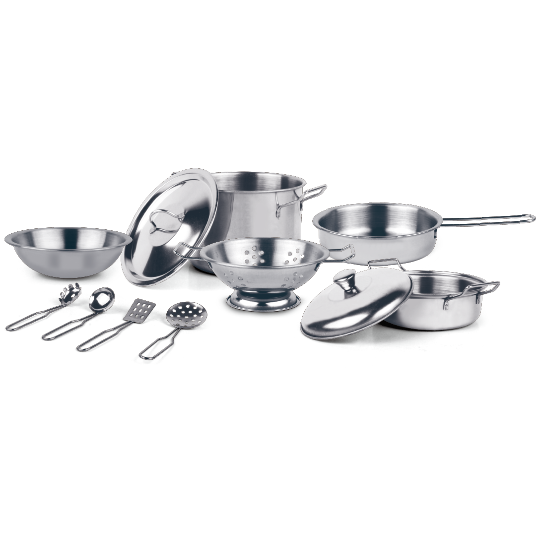 TU GIOCHI - Set cucina in acciaio 12 pezzi