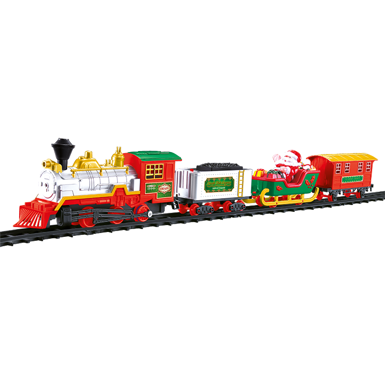 VESTIAMO CASA GRAN NATALE - Trenino Natalizio Polo Nord Express con Suoni e Luci 20 Pezzi - Lunghezza ferrovia 380 cm