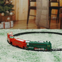 VESTIAMO CASA GRAN NATALE - Treno natalizio Natale Express set 23 pezzi - Lunghezza ferrovia 270 cm