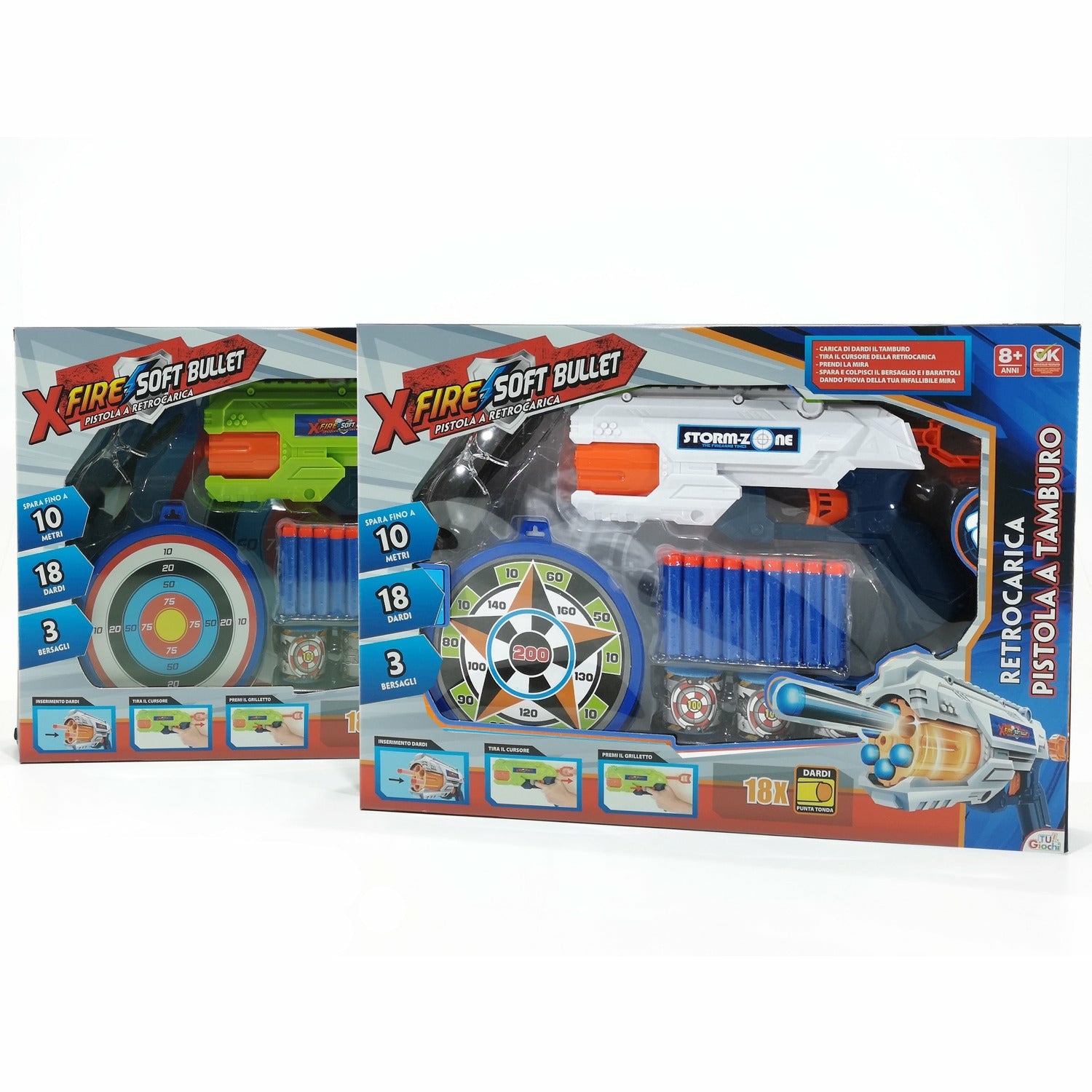 TU GIOCHI - Pistola a tamburo XFire Soft Bullet con 18 Dardi