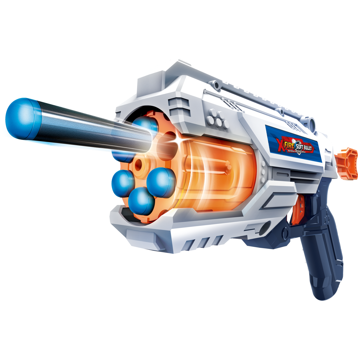 TU GIOCHI - Pistola a tamburo XFire Soft Bullet con 18 Dardi