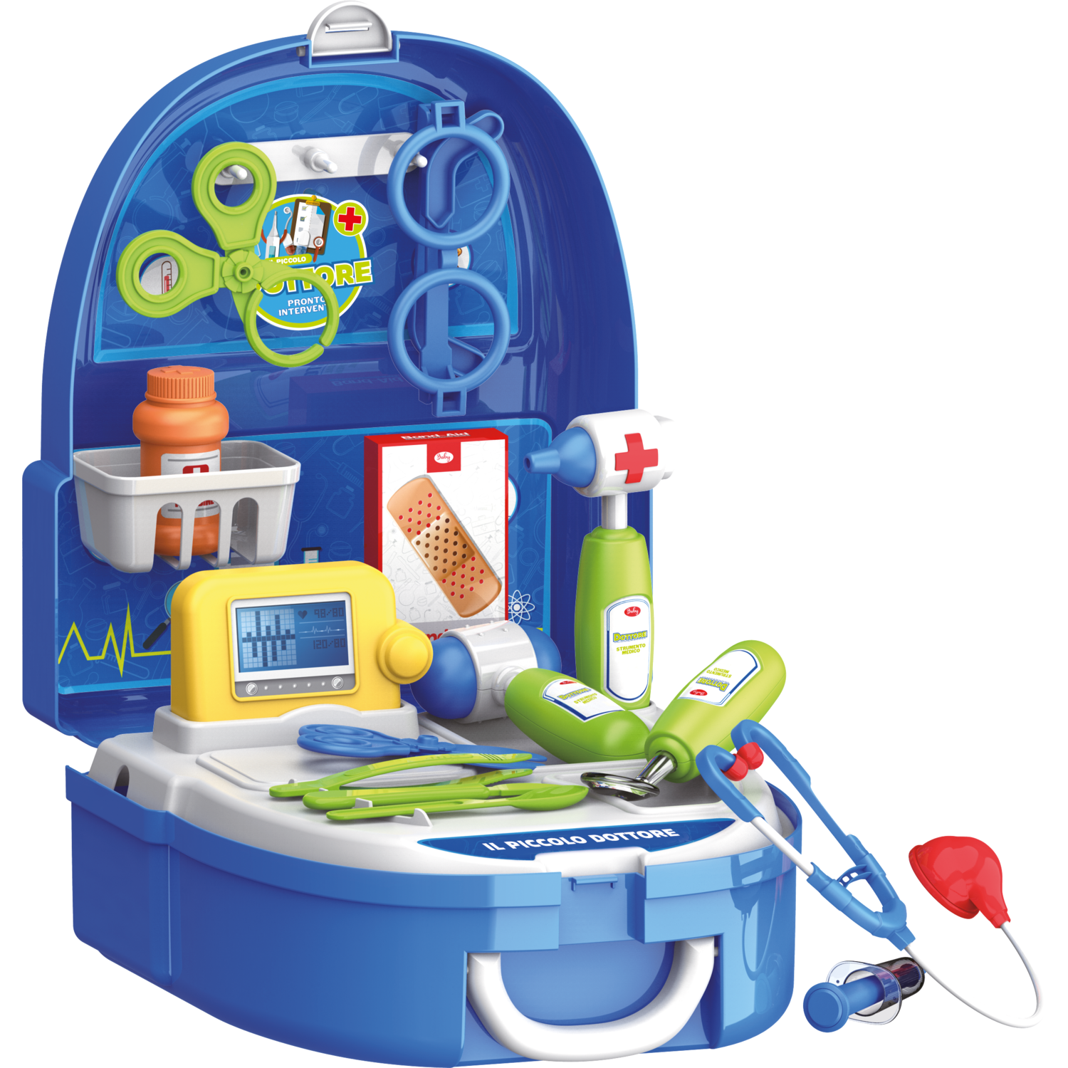 TU GIOCHI - Zainetto Medico il Piccolo Dottore 20 Pezzi Giocattolo per Kids - h26x23x13 cm
