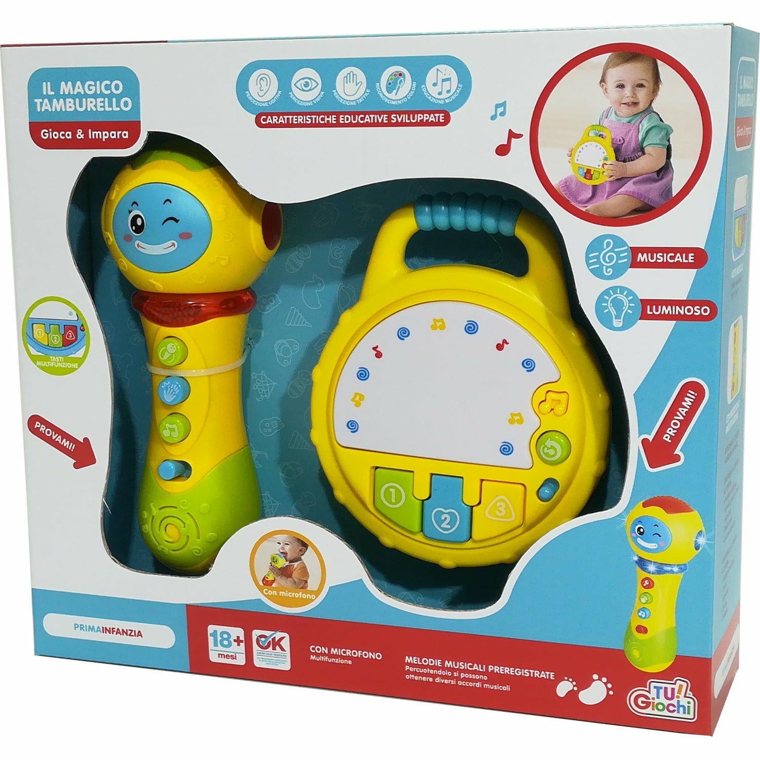 TU GIOCHI - Il Magico Tamburello con microfono - Gioca e Impara