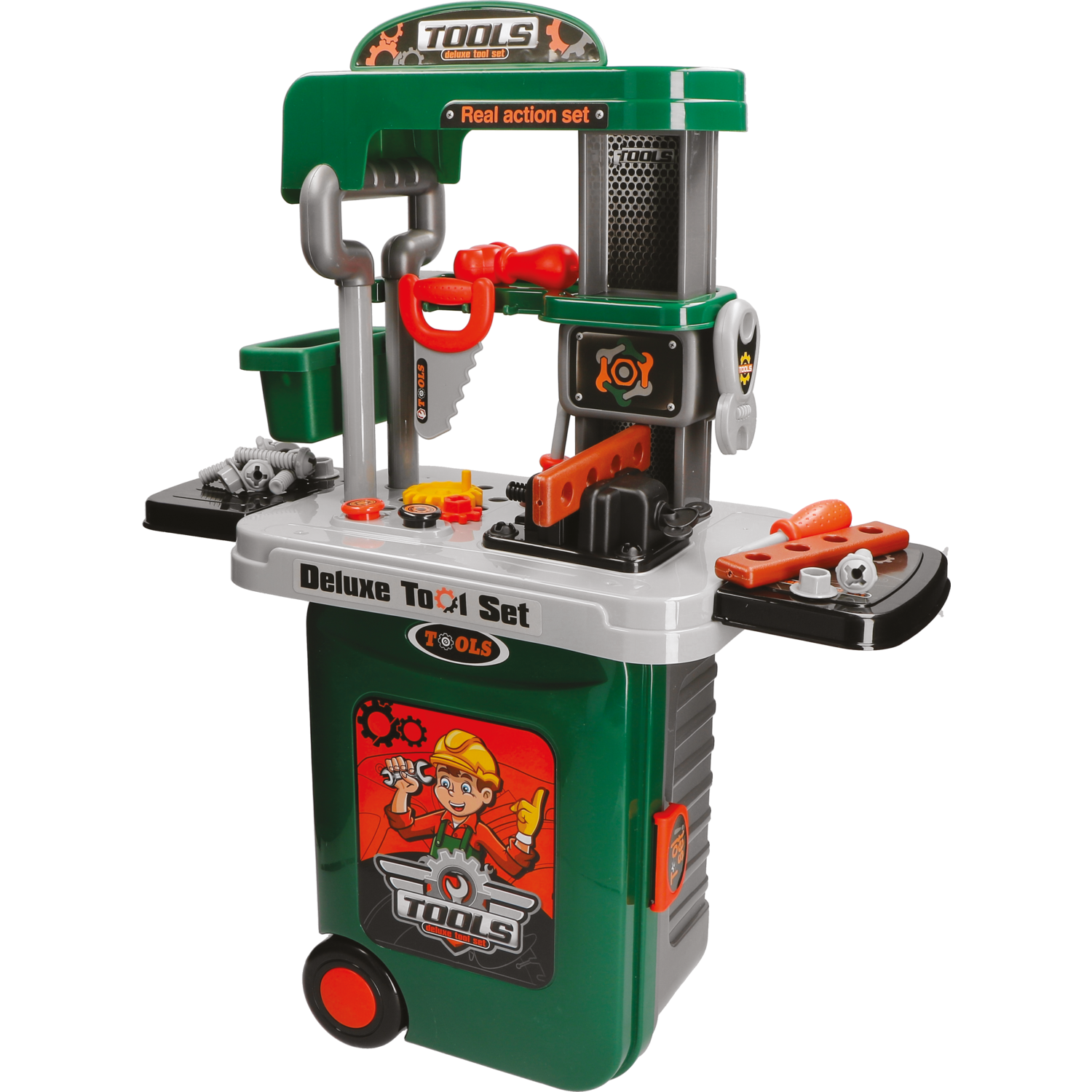 TU GIOCHI - Trolley Banco da lavoro giocattolo Deluxe con attrezzi - h33x23x15 cm