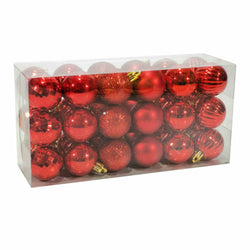 VESTIAMO CASA GRAN NATALE - Palle di Natale Rosso diametro 4cm - set 36 pezzi