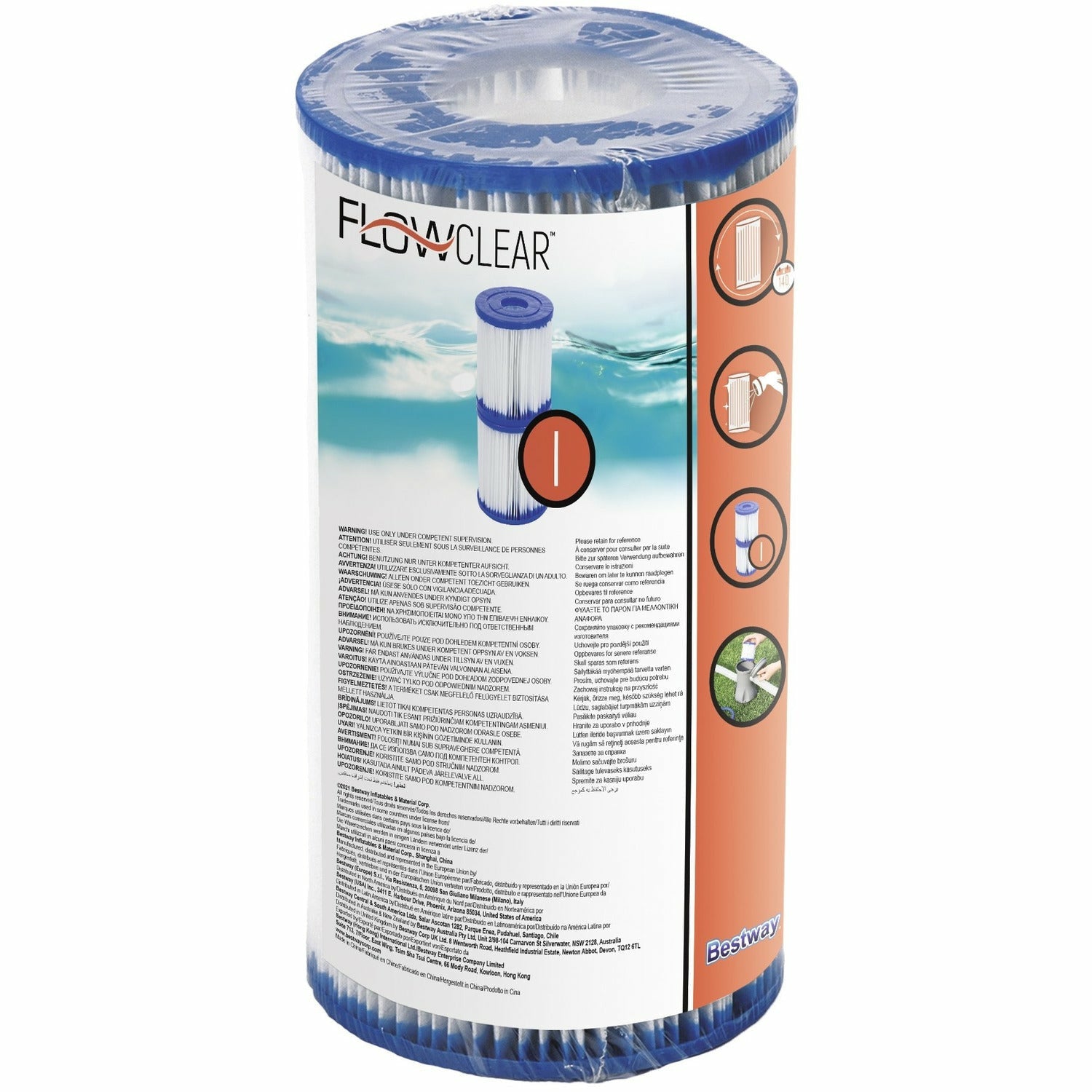 BESTWAY - Filtro a cartuccia tipo I per pompe a filtro da 1,249 l/h - set 2 pezzi