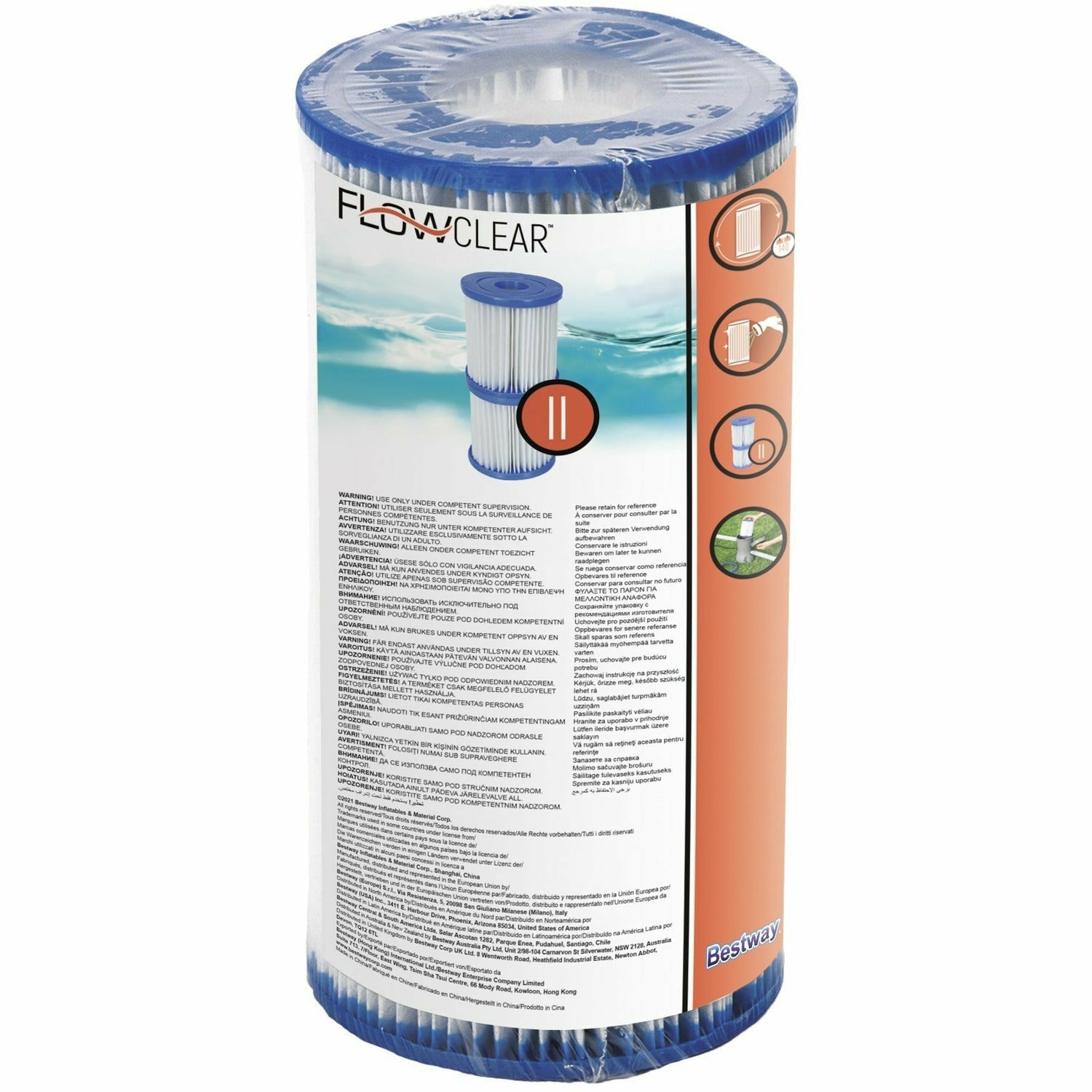 BESTWAY - Filtro a cartuccia tipo II per pompe a filtro da 2.006 - 3.028 litri/ora - set 2 pezzi