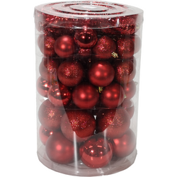 VESTIAMO CASA GRAN NATALE - Palle di Natale Rosso - set 82 pezzi