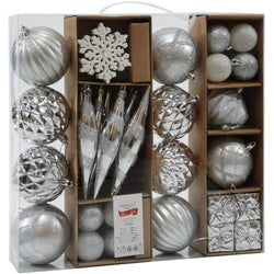 VESTIAMO CASA GRAN NATALE - Palle di Natale silver - set 46 pezzi