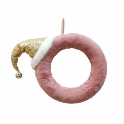 VESTIAMO CASA GRAN NATALE - Appendino dietroporta natalizio rosa - diametro 37 cm