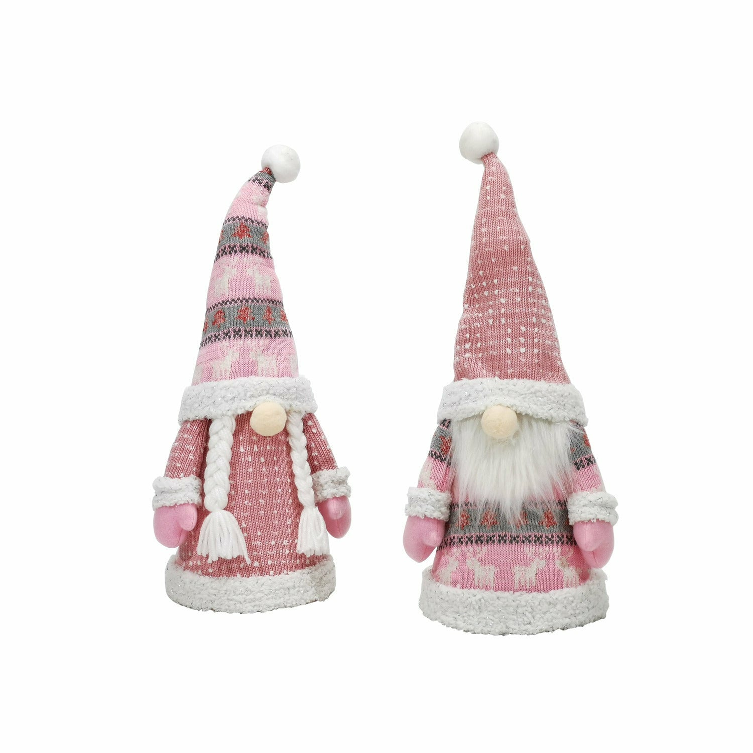 VESTIAMO CASA GRAN NATALE - Puntale Albero di Natale Gnomo Rosa h45 cm