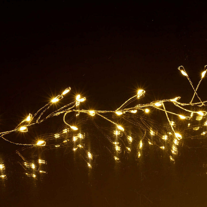 DICTROLUX - Filo Luminoso Ghirlanda con 30 microled bianco caldo con 10 Flash - 1,5 metri di luci
