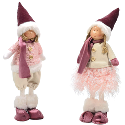 VESTIAMO CASA GRAN NATALE - Bimbo con cappello rosa h46 cm - Decorazione natalizia