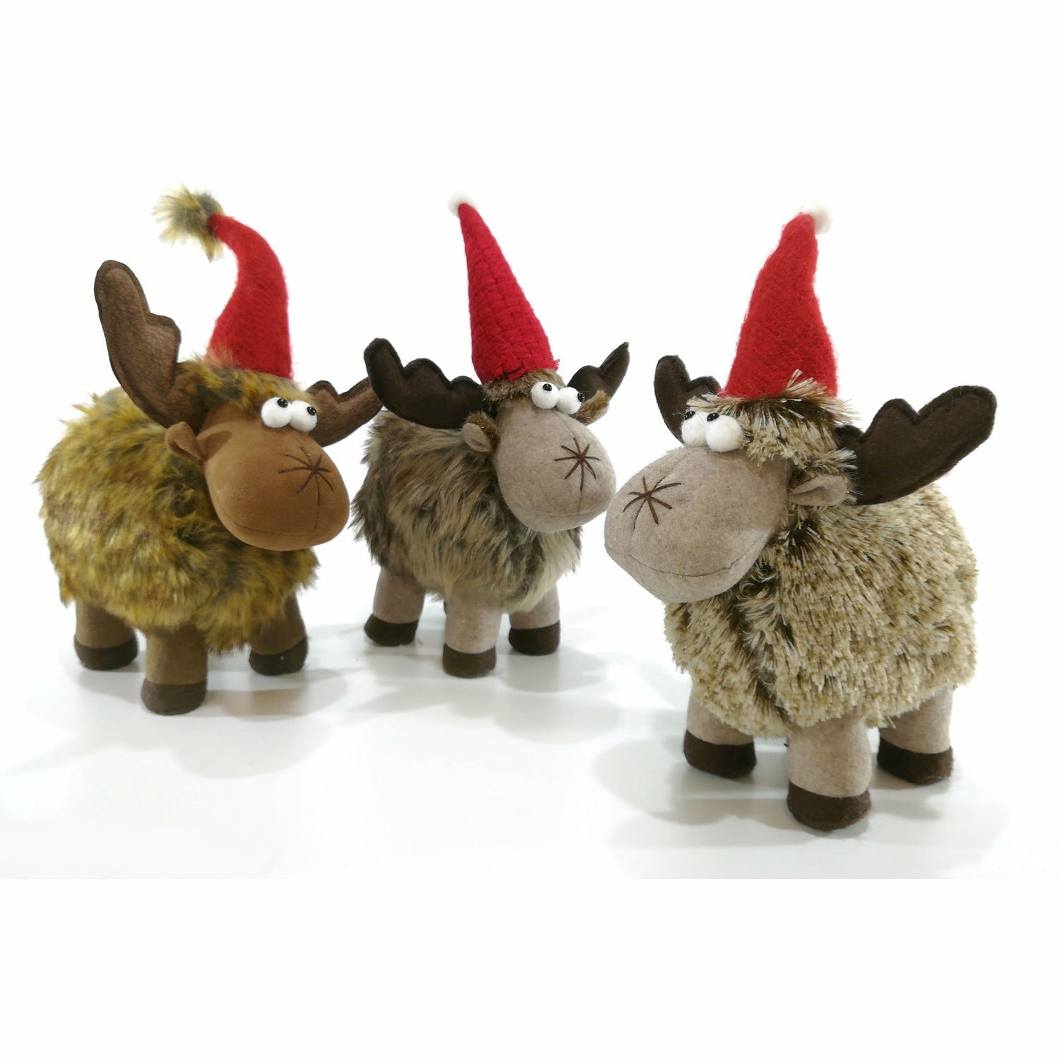 VESTIAMO CASA GRAN NATALE - Renna con cappello rosso h35 cm - Decorazione natalizia