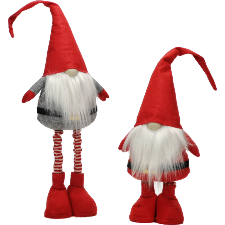 VESTIAMO CASA GRAN NATALE - Gnomo Babbo Natale con gambe allungabili h max 80 cm - Decorazione natalizia