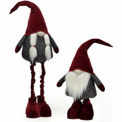 VESTIAMO CASA GRAN NATALE - Gnomo con cappello rosso e gambe allungabili h max 125 cm - Decorazione natalizia