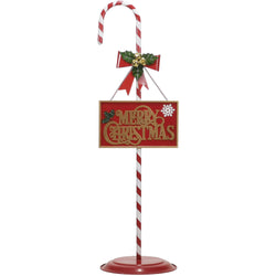 VESTIAMO CASA GRAN NATALE - Decorazione natalizia in latta con scritta Merry christmas - h100 cm x diametro 30 cm