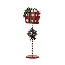VESTIAMO CASA GRAN NATALE - Pacco luminoso natalizio in latta h100 cm - Decorazione natalizia luminosa