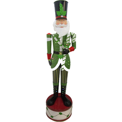 VESTIAMO CASA GRAN NATALE - Soldato Schiaccianoci in latta verde h218 cm - Decorazione natalizia luminosa