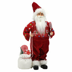 VESTIAMO CASA GRAN NATALE - Babbo Natale con sacco dolci h45 cm - Decorazione natalizia