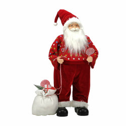 VESTIAMO CASA GRAN NATALE - Babbo Natale con sacco dolci h79 cm - Decorazione natalizia