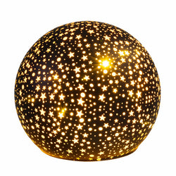 DICTROLUX - Lampada sfera in vetro 10 microled colore bianco caldo - h12,5 x diametro 9 cm