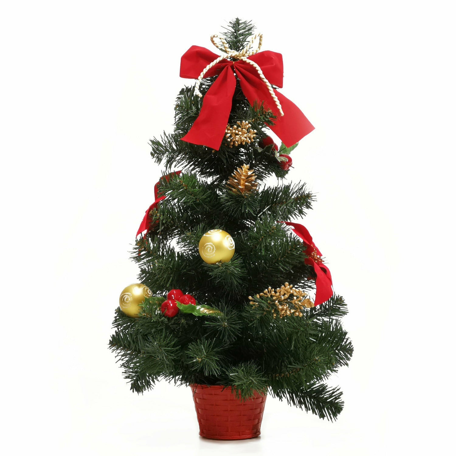 VESTIAMO CASA GRAN NATALE - Albero di Natale con decori rossi e oro h60 cm