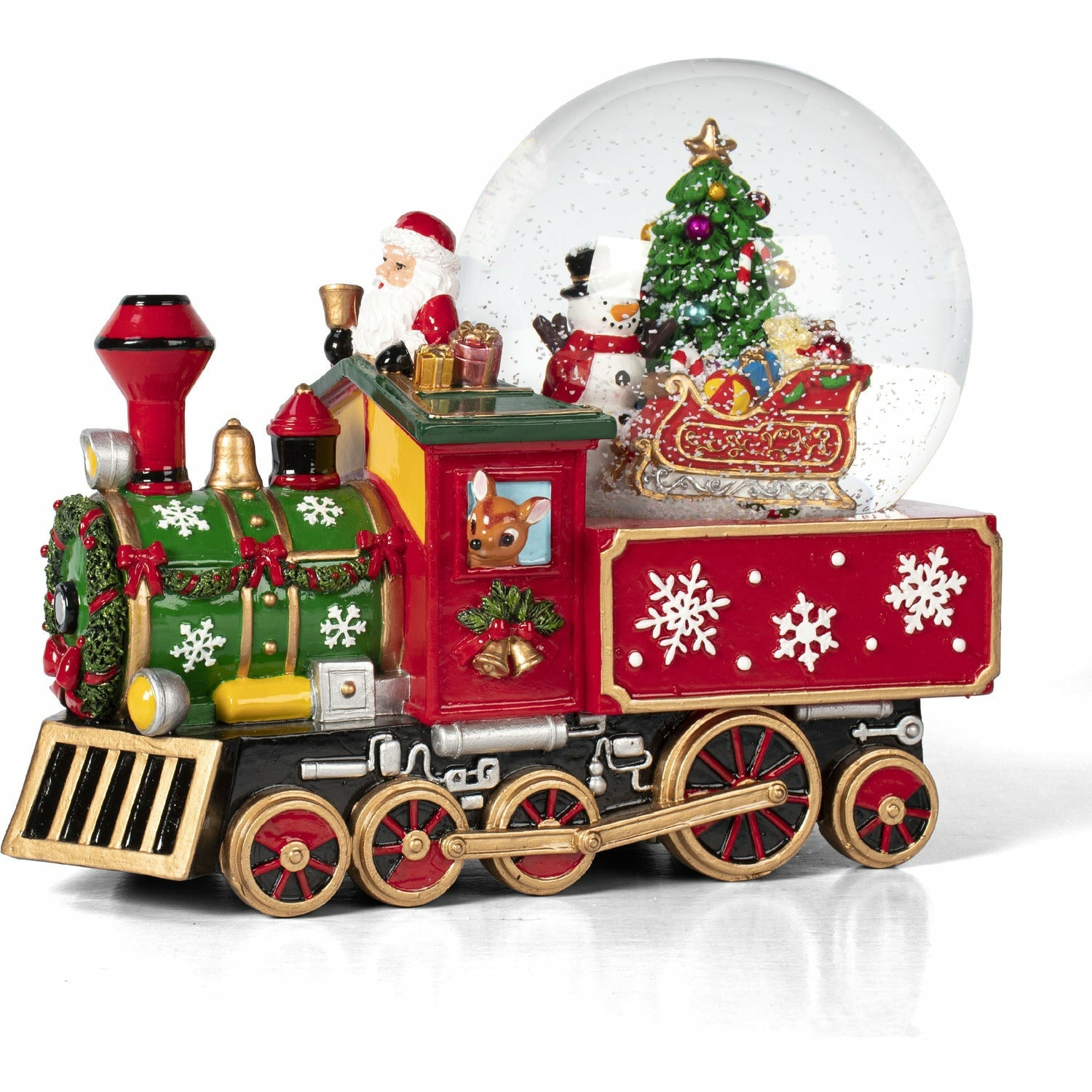 VESTIAMO CASA GRAN NATALE - Carillon Trenino di Babbo Natale - h17,5x22x12 cm