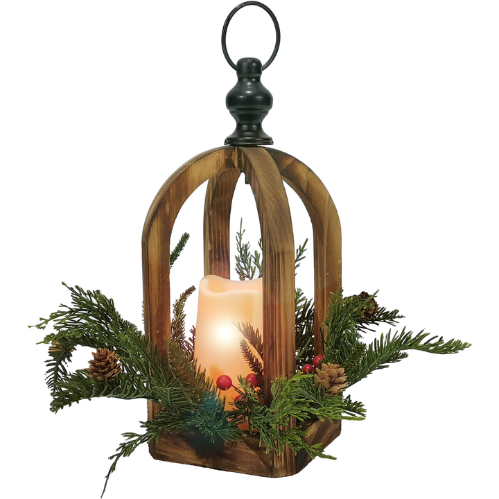 DICTROLUX - Lanterna natalizia con candela a Led - h33 cm