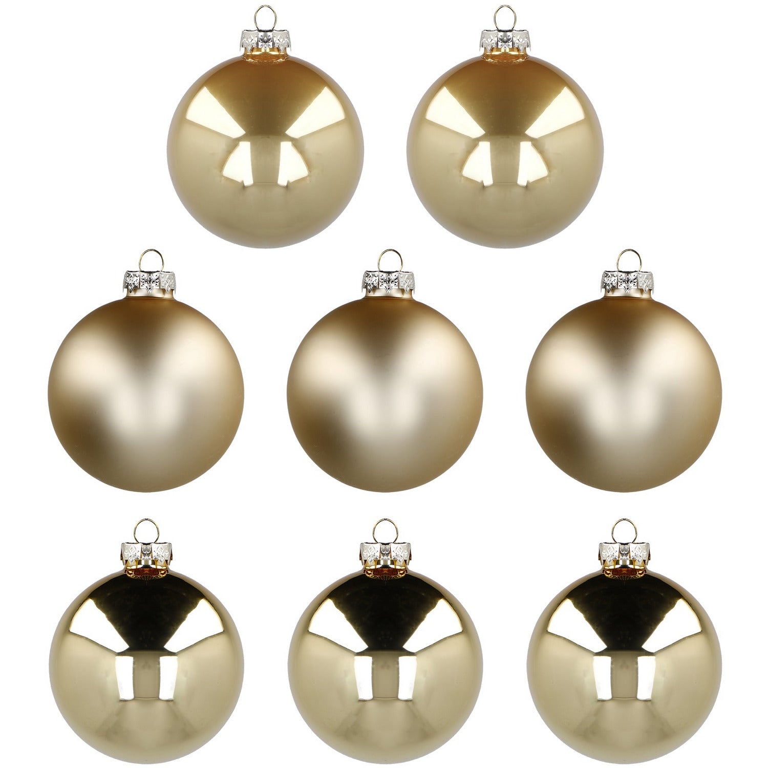 VESTIAMO CASA GRAN NATALE - Palle di Natale in Vetro Soffiato Oro diametro 8 cm - set 8 pezzi
