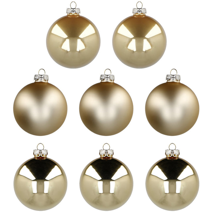 VESTIAMO CASA GRAN NATALE - Palle in vetro soffiato colore oro - set 8 pezzi