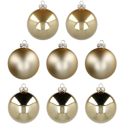 VESTIAMO CASA GRAN NATALE - Palle in vetro soffiato colore oro - set 8 pezzi