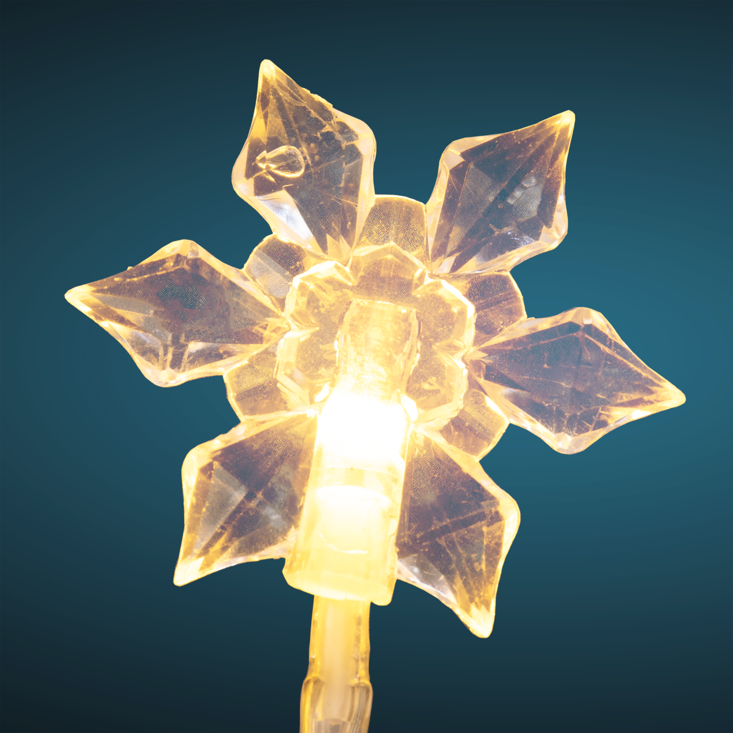 DICTROLUX - Catena Luminosa Fiocchi di Neve 20 LED Bianco Caldo - Per uso Interno