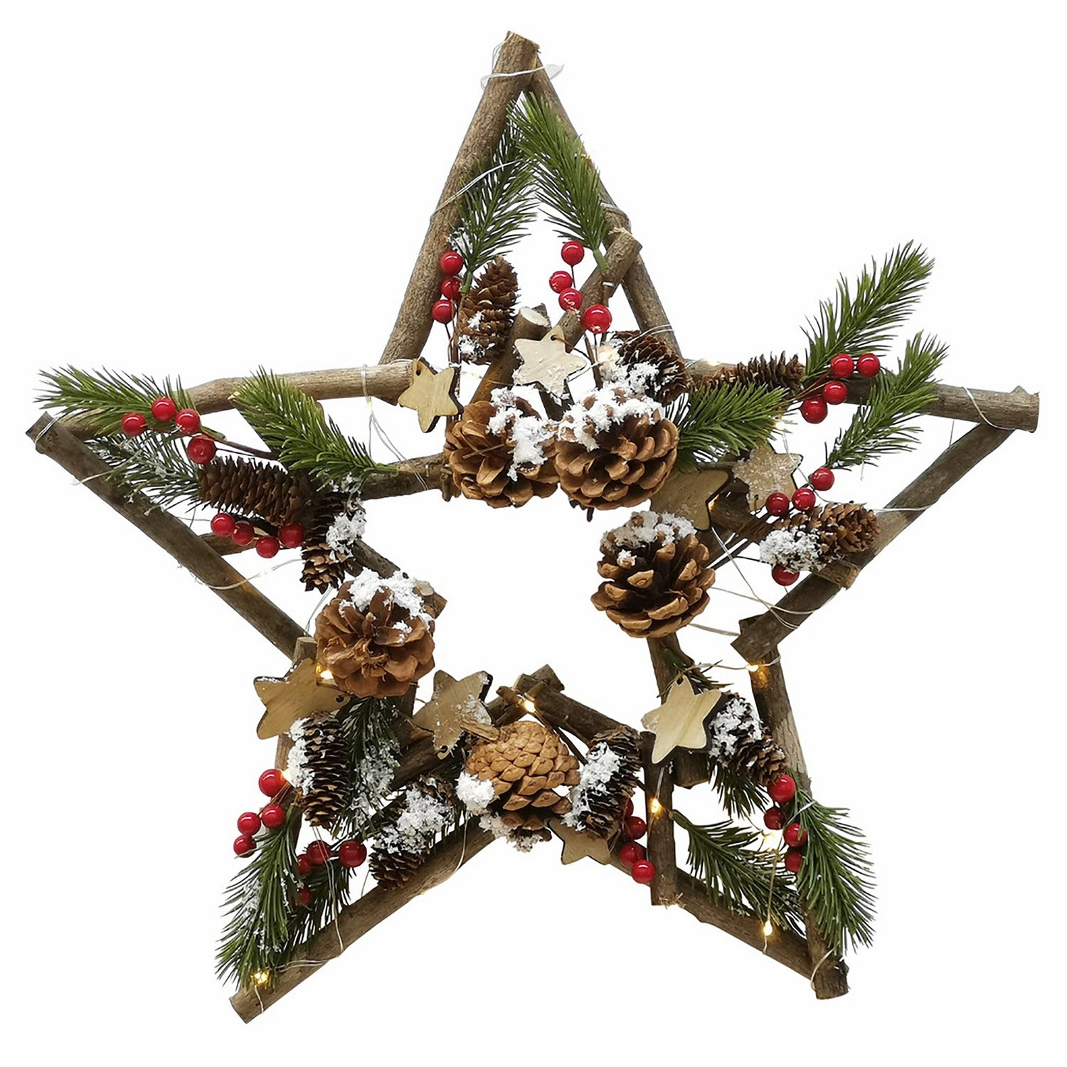 VESTIAMO CASA GRAN NATALE - Appendino Luminoso Stella con Luci LED Bianco Caldo 43 cm