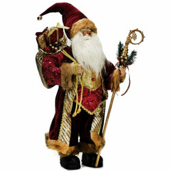 VESTIAMO CASA GRAN NATALE - Babbo Natale colore bordeaux h80 cm - Decorazione natalizia
