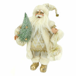 VESTIAMO CASA GRAN NATALE - Babbo Natale colore bianco e oro h30 cm - Decorazione natalizia