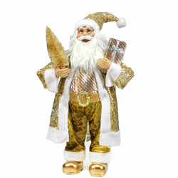 VESTIAMO CASA GRAN NATALE - Babbo Natale colore oro con paillettes h80 cm - Decorazione natalizia