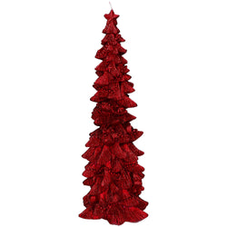 VESTIAMO CASA GRAN NATALE - Candela natalizia a forma di albero colore rosso - h30 cm