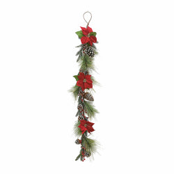 VESTIAMO CASA GRAN NATALE - Ghirlanda con stella di Natale e bacche 135 cm - Decorazione natalizia