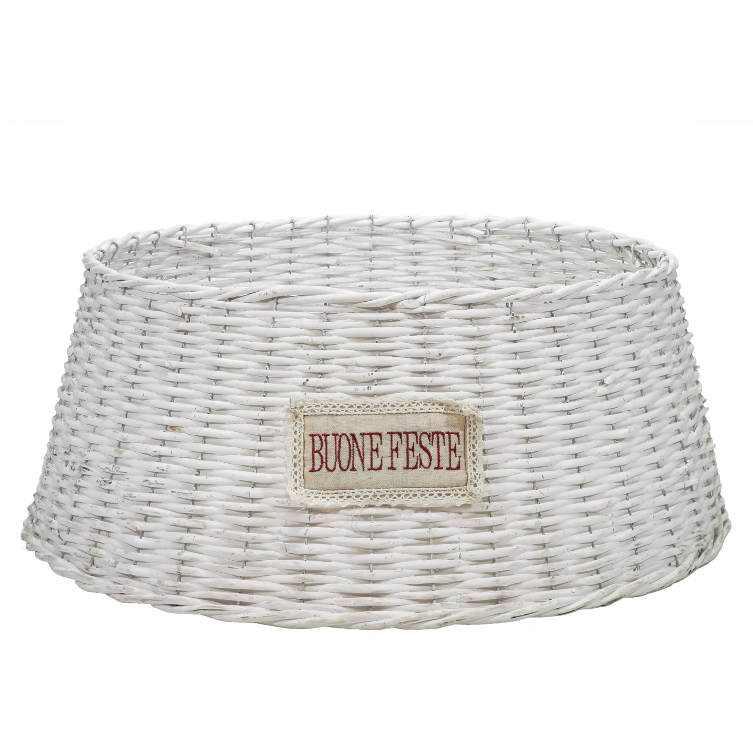 VESTIAMO CASA GRAN NATALE - Copri Base Albero di Natale Salice Bianco h20 cm diametro 54 cm