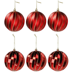 VESTIAMO CASA GRAN NATALE - Palle di Natale colore rosso diametro 8cm - set 6 pezzi