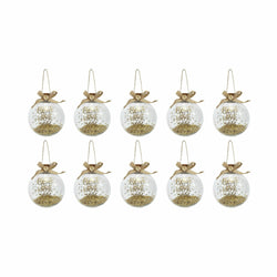 VESTIAMO CASA GRAN NATALE - Palle di Natale Trasparente e Oro diametro 6 cm - set 10 pezzi