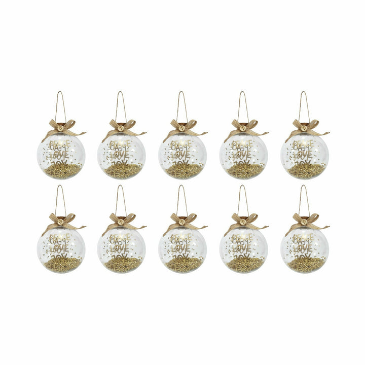 VESTIAMO CASA GRAN NATALE - Palle di Natale Trasparente e Oro diametro 6 cm - set 10 pezzi