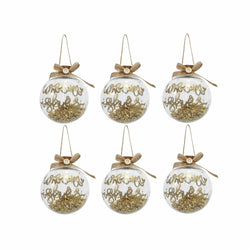 VESTIAMO CASA GRAN NATALE - Palle di Natale Trasparente e Oro diametro 8 cm - set 6 pezzi