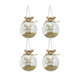 VESTIAMO CASA GRAN NATALE - Palle di Natale Trasparente e Oro diametro 10 cm - set 4 pezzi