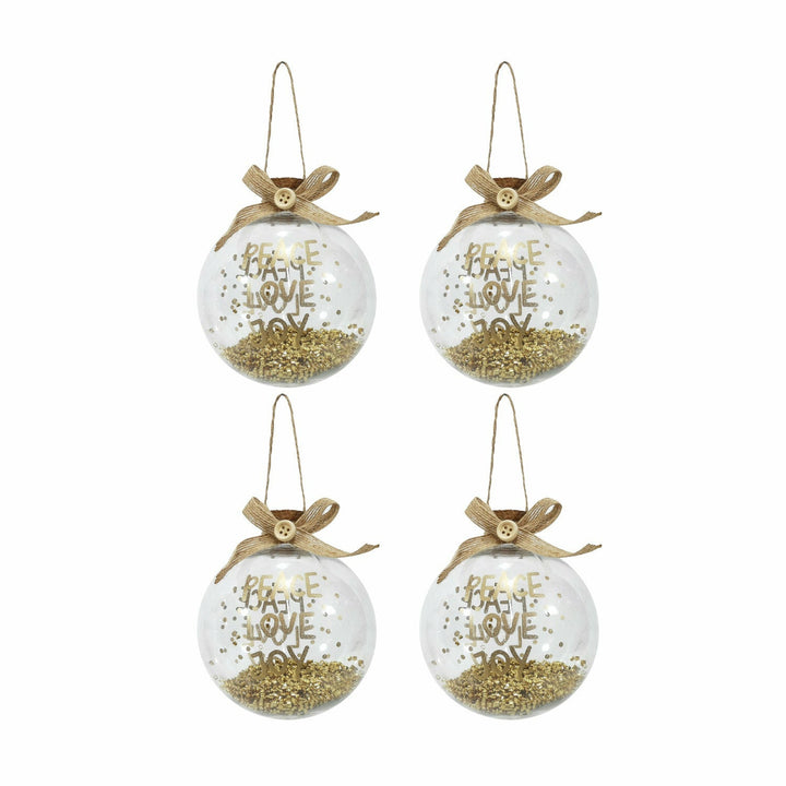 VESTIAMO CASA GRAN NATALE - Palle di Natale Trasparente e Oro diametro 10 cm - set 4 pezzi