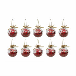 VESTIAMO CASA GRAN NATALE - Palle di Natale Trasparente e Rosso diametro 6 cm - set 10 pezzi