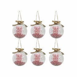 VESTIAMO CASA GRAN NATALE - Palle di Natale colore trasparente e rosa diametro 8 cm - set 6 pezzi
