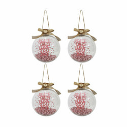 VESTIAMO CASA GRAN NATALE - Palle di Natale colore trasparente e rosa diametro 10 cm - set 4 pezzi