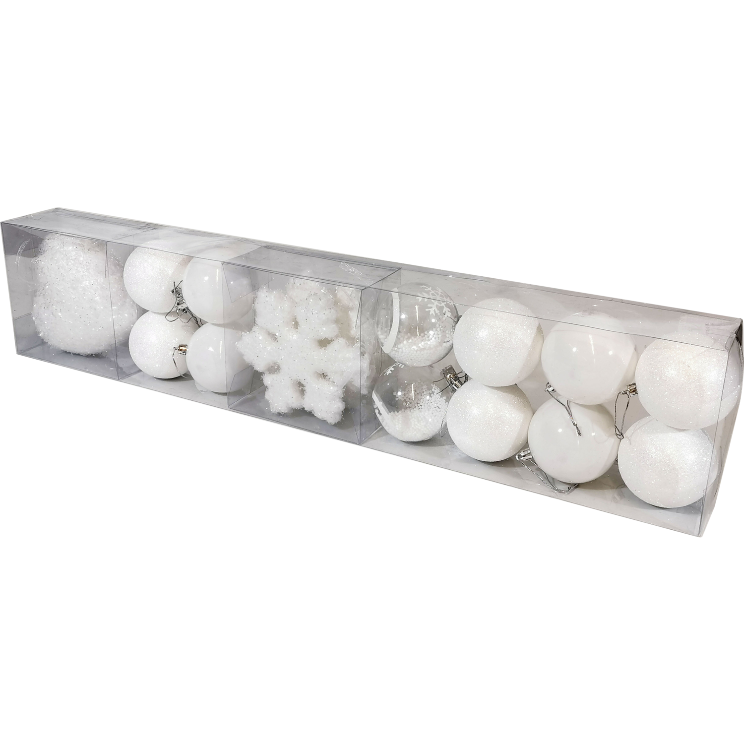 VESTIAMO CASA GRAN NATALE - Palle di Natale Bianche - set 16 pezzi